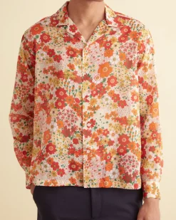 Men BODE Wildflower Long Sleeve Shirt