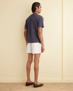 Men BODE Zig-Zag Hem Shorts - White